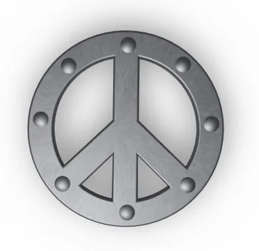 Riveted pacific symbol - 3dillustration Illustrazione stock