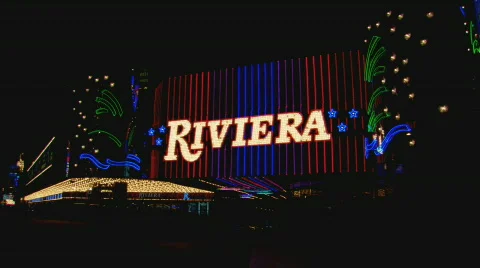 RivieraPorticoNeonSign Stock Footage 449021