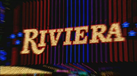 RivieraPorticoNeonSign zoom Stock Footage 449318