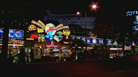 RivieraSlotNeons pan Stock Footage 449300