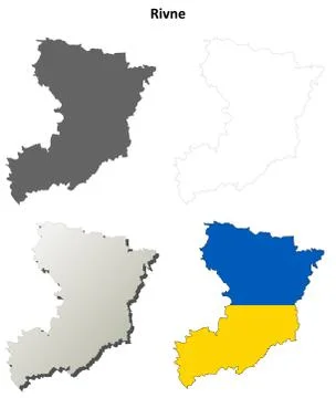 Rivne blank outline map set イラスト素材
