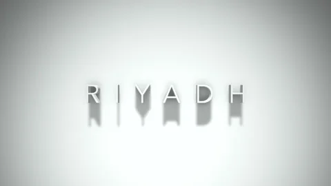 Riyadh 3D title animation with shadows on a white background Stock Footage 259651413