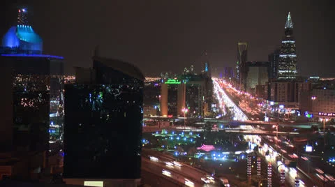 Riyadh city Night Stock Footage