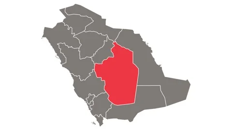 Riyadh province blinking red highlighted... | Stock Video | Pond5