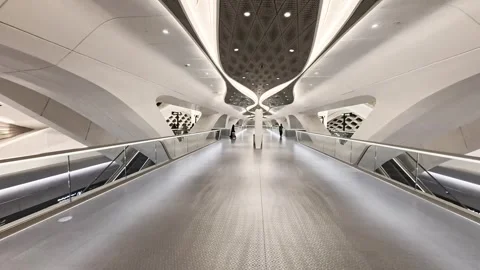 Riyadh, Saudi Arabia, 21.05.2025. Interior of pearly white futuristic King Stock Footage 316328488