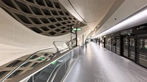 Riyadh, Saudi Arabia, 21.05.2025. Interior of pearly white futuristic King Stock Footage 318465688