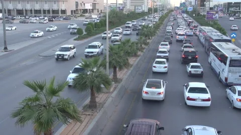 Riyadh, Saudi Arabia -view of Riyadh  traffic Stock Footage 279938642