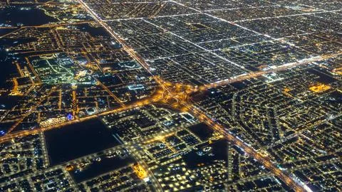 Riyadh as seen from an airplane window Stock Photos