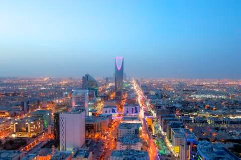 Riyadh Skyline Night View Stock Photos