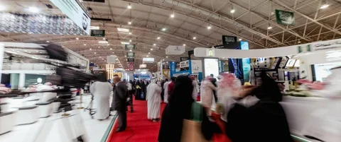 Riyadh time lapse for riyadh international exhibition center 4k Stock Footage 115130128