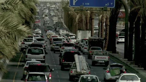 Riyadh Traffic Below Signs Stock-Footage 346235998