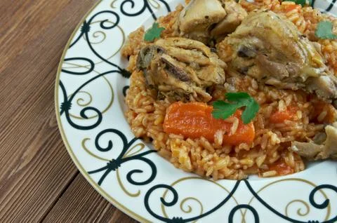 Riz gras  poulet Stock Photos