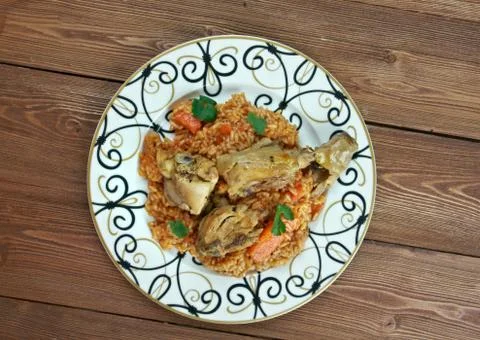Riz gras  poulet Stock Photos