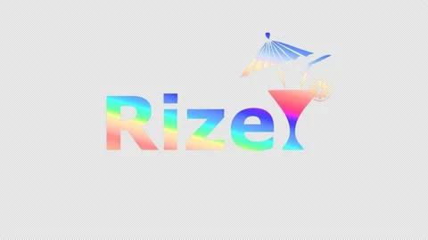 Rize. Animate motion text, cocktail glass. 4K video, Alpha channel. Video stock 156776684