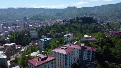 Rize Mountain Cityscape Stock Footage 252079764