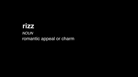 Rizz simple word definition animation black background Stock Footage 273545492