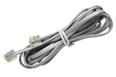 RJ-11 plug cable isolated Stock Photos