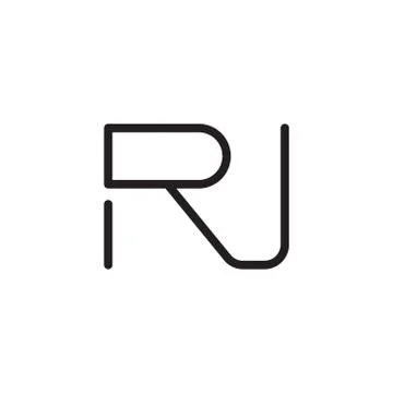 Rj initial letter vector logo icon Illustrazione stock
