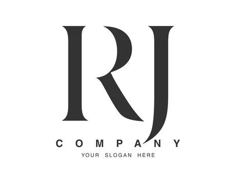 RJ logo design. Initial letter r and j serif font style. Creative classic c.. Stock Illustration
