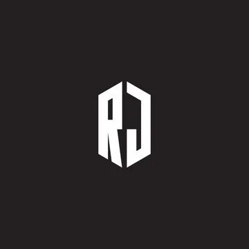 RJ Logo monogram with hexagon shape style design template Stock Illustration