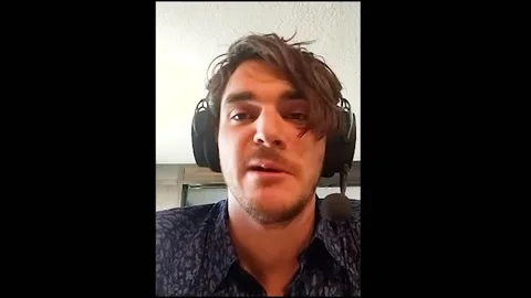 RJ Mitte is interviewed on online call for new film 'The Oak Room' - 2021 Video stock 158107594