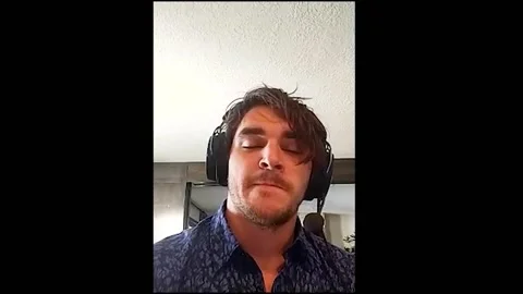 RJ Mitte is interviewed on online call for new film 'The Oak Room' - 2021 Video stock 158107667