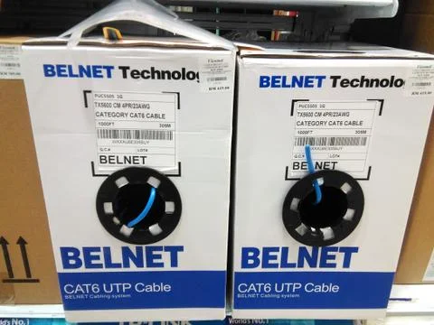 RJ45 Ethernet plug cat 6 patch cables. Stock Photos