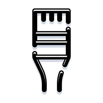 Rj45 network connector icon line art representing data transfer Stock Illustration