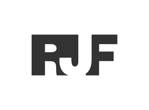 RJF logo design. Initial letter R J F bold font style for tech startups, co.. Stock Illustration