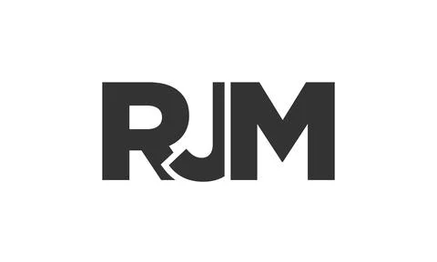RJM logo design template with strong and modern bold text. Initial based ve.. 스톡 일러스트