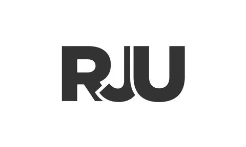 RJU logo design template with strong and modern bold text. Initial based ve.. Stock Illustration