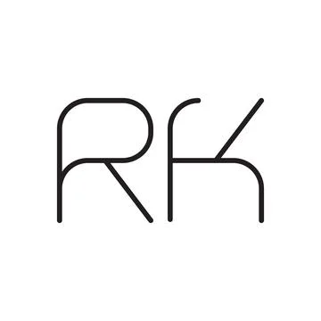Rk initial letter vector logo icon Ilustração Stock