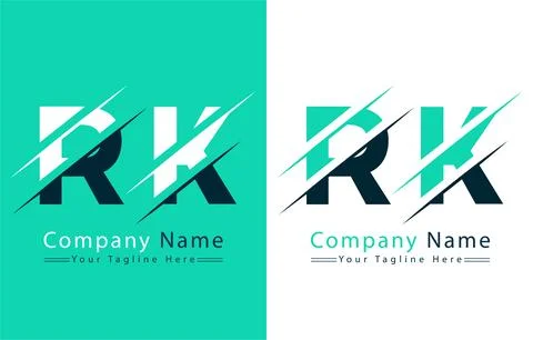RK Letter Logo Vector Design Template Elements Illustrazione stock