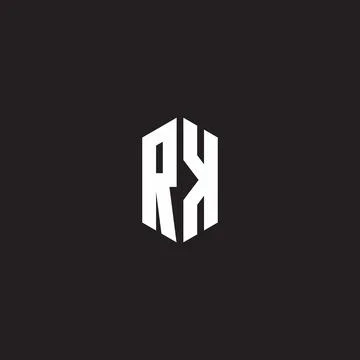 RK Logo monogram with hexagon shape style design template Stock Illustration