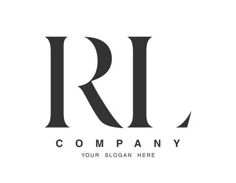 RL logo design. Initial letter r and l serif font style. Creative classic c.. Stock Illustration