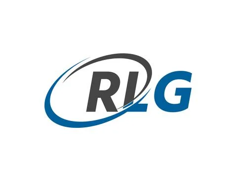 RLG letter creative modern elegant swoosh logo design Stock Illustration