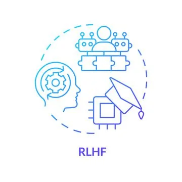 RLHF blue gradient concept icon Stock Illustration