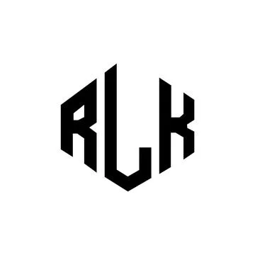 RLK letter logo design with polygon shape. RLK polygon and cube shape logo .. Stock Illustration