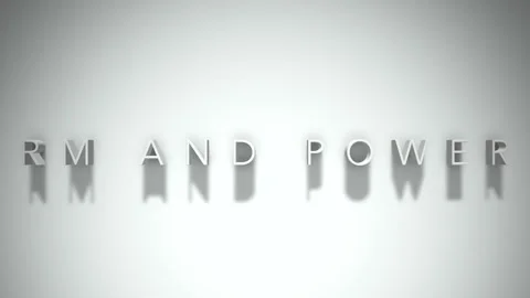 Rm and power 3D title animation white text on a white background Stock Footage 299759459