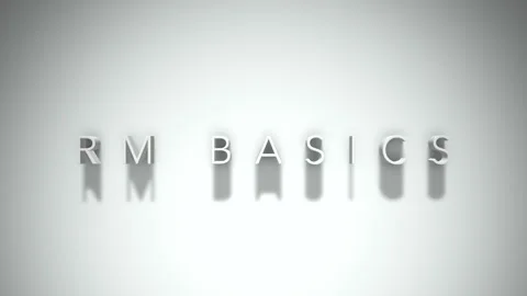 Rm basics 3D title animation with shadows on a white background Stock Footage 297267822