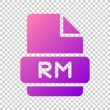 Rm bright and modern gradient design for video file icon Illustrazione stock