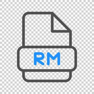 Rm file type icon. video files with stylish colored outline elements Illustrazione stock