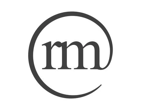 RM logo from two letter with circle shape email sign style. R and M round l.. Stock Illustration