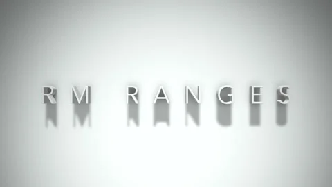 Rm ranges 3D title animation with shadows on a white background Stock Footage 297267825