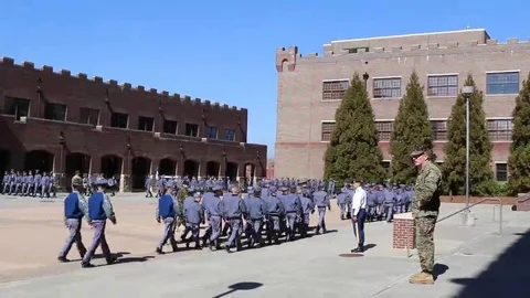 RMA Cadets Marching in Cadence for Roll Call Stock Footage 69226542