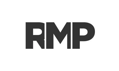 RMP logo design template with strong and modern bold text. Initial based ve.. イラスト素材