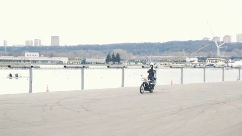 RMS stunts biker juggling Stock Footage 75234878