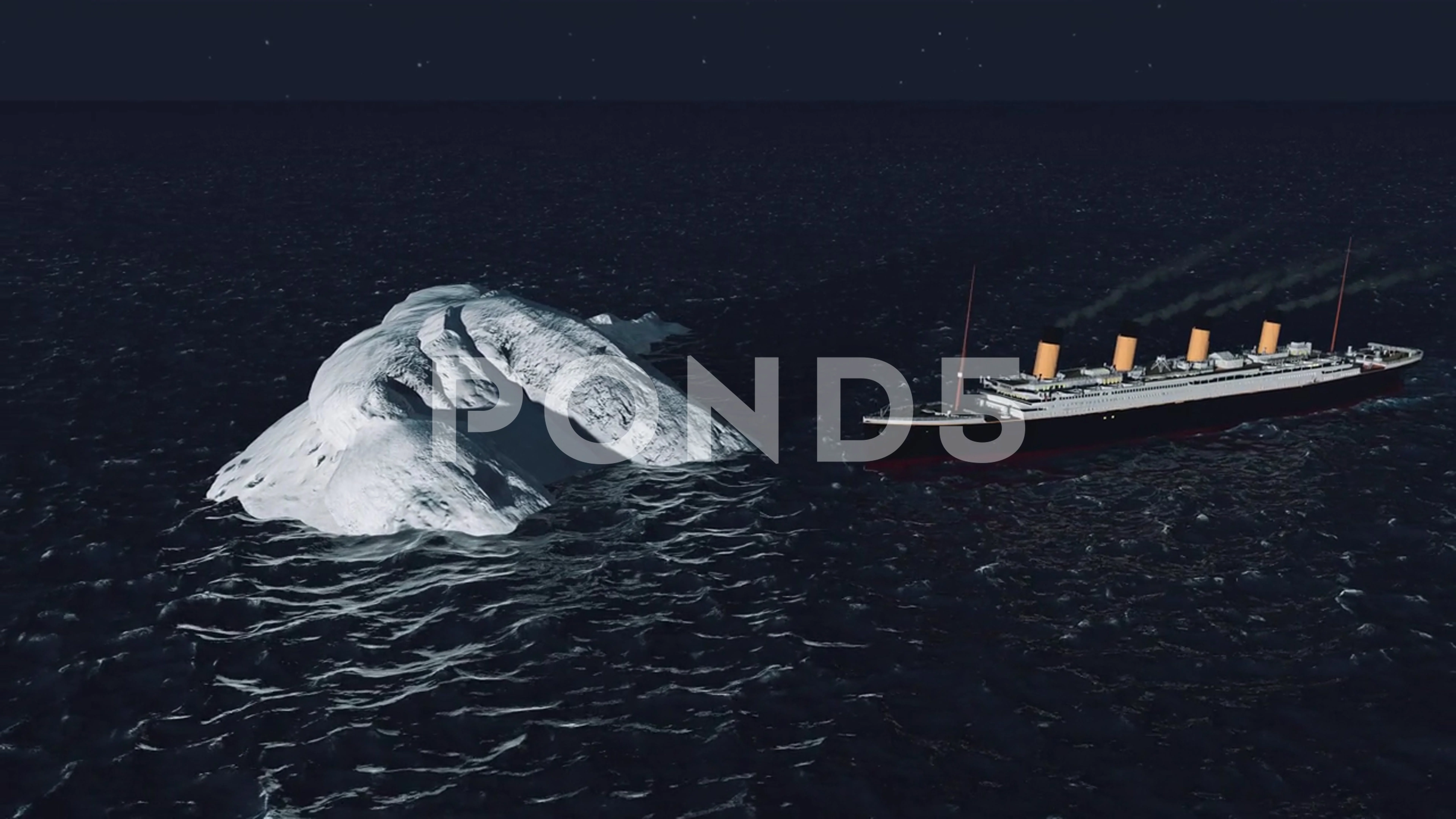 RMS Titanic Hitting Iceberg | Stock Video | Pond5