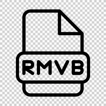 Rmvb File Icon. Type Files Sign outline symbol Design, Icons Format Type Data.  库存插图