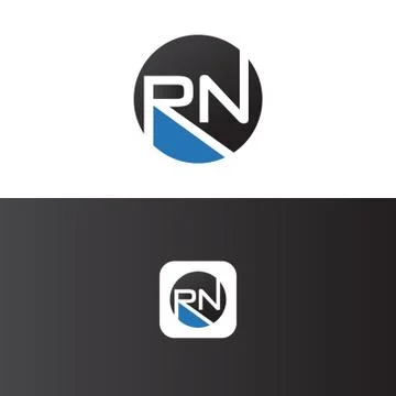 RN Letter Logo Design Template Vector	 Stock Illustration